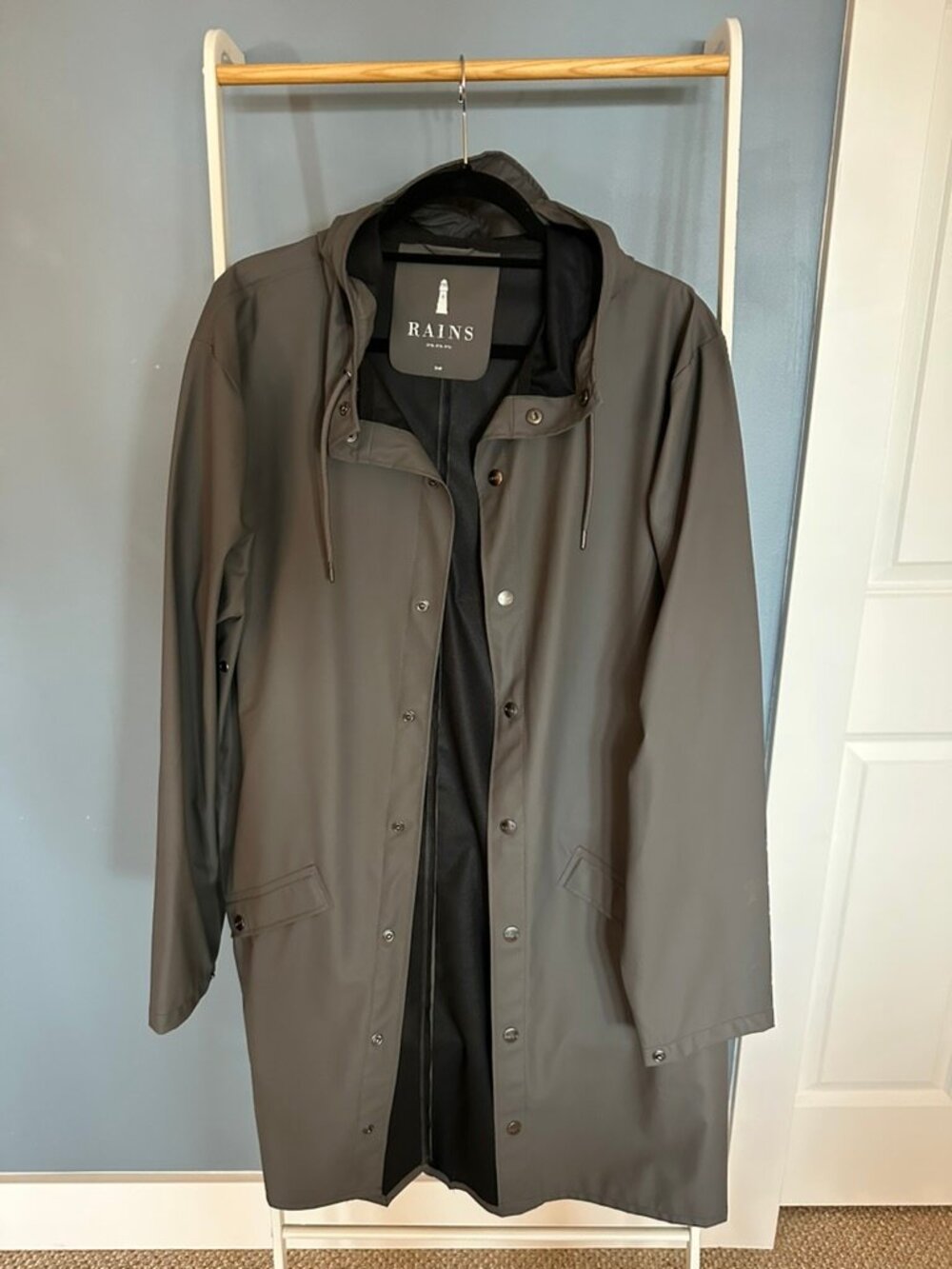 RAINS Long Jacket Cinder S/M
